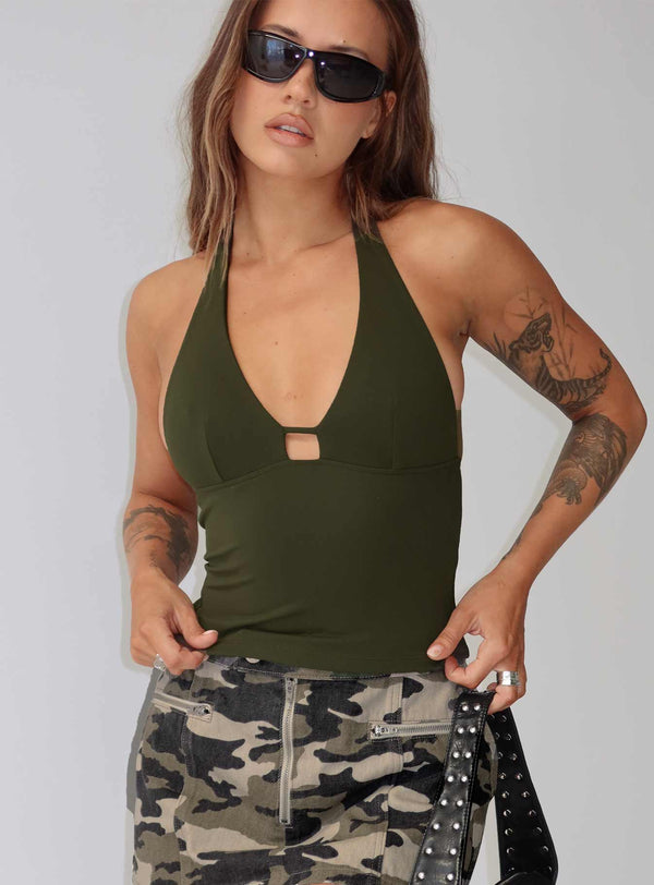Impress Me Halter Üst Yeşil
