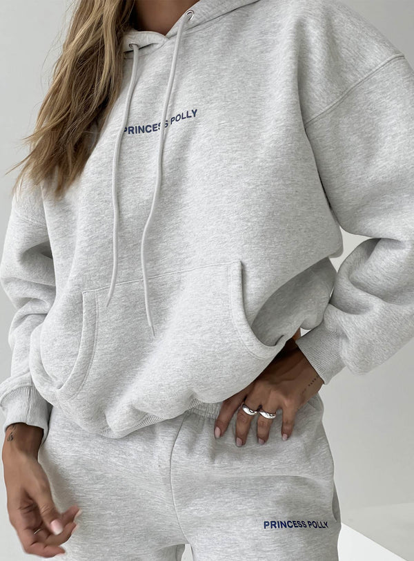 Prenses Polly Kapüşonlu Sweatshirt Kabarcık Yazı Gri Marle / Gri