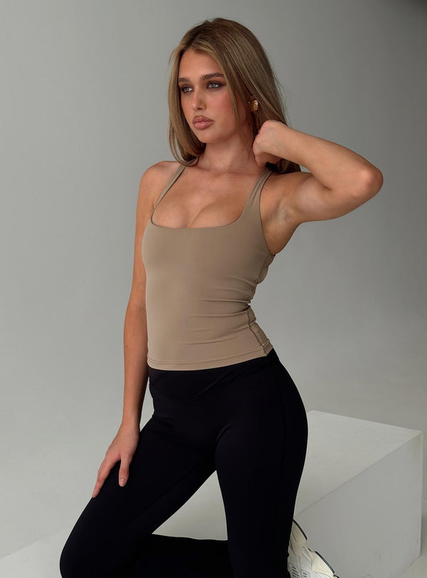 Layup Active Longline Cross Back Üst Taupe