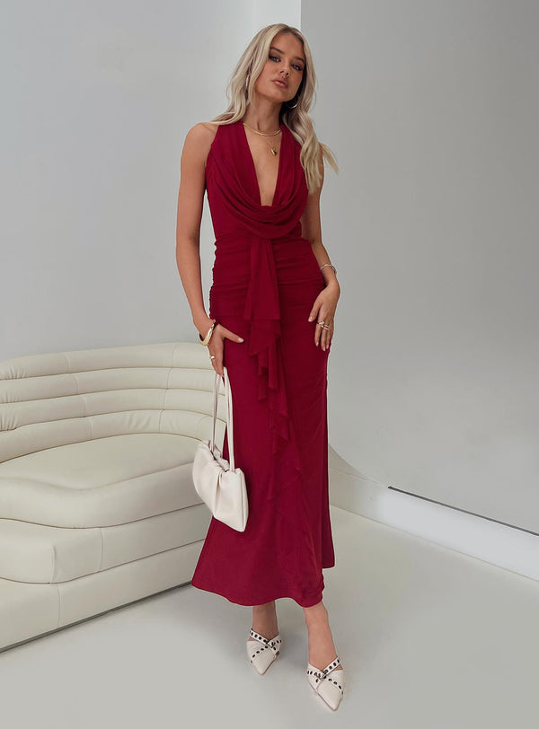 Corzetti Maxi Elbise Bordo