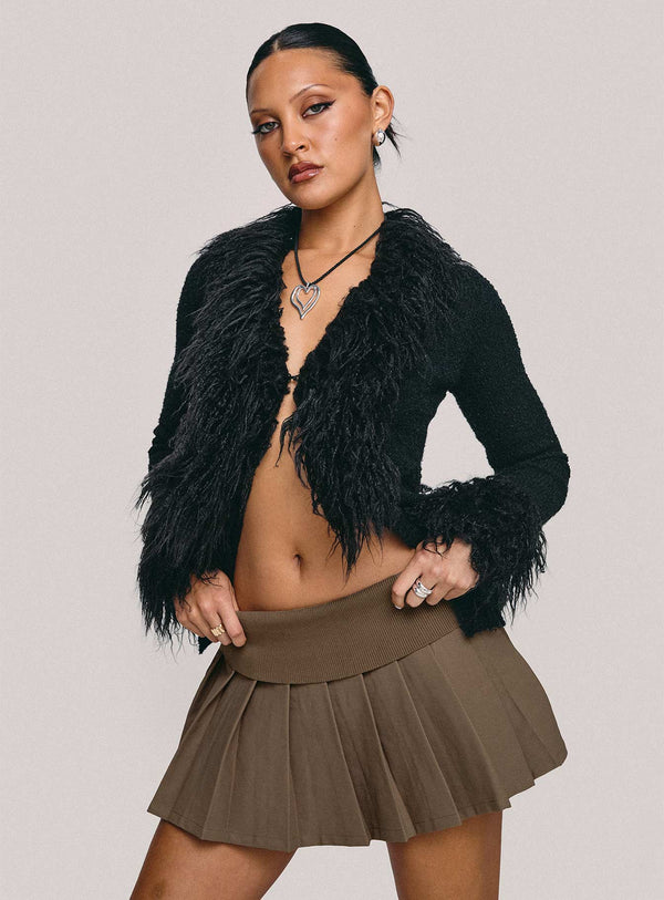 Fantasies Pileli Mini Skort Gri