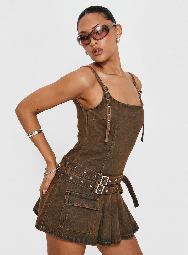 Biker Mini Elbise Petrol