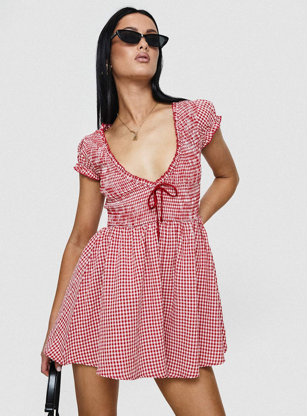 Wescott Gingham Tulum Kırmızı / Beyaz