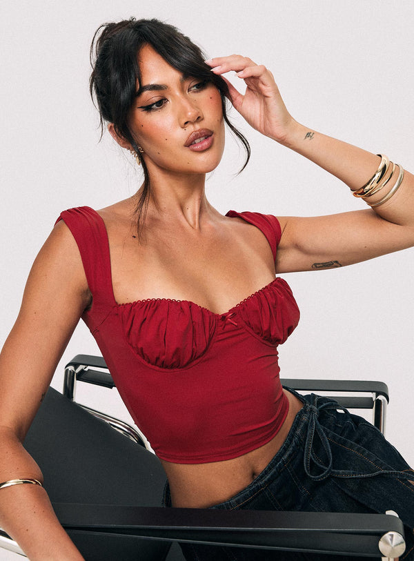 Candyce Üst Kırmızı