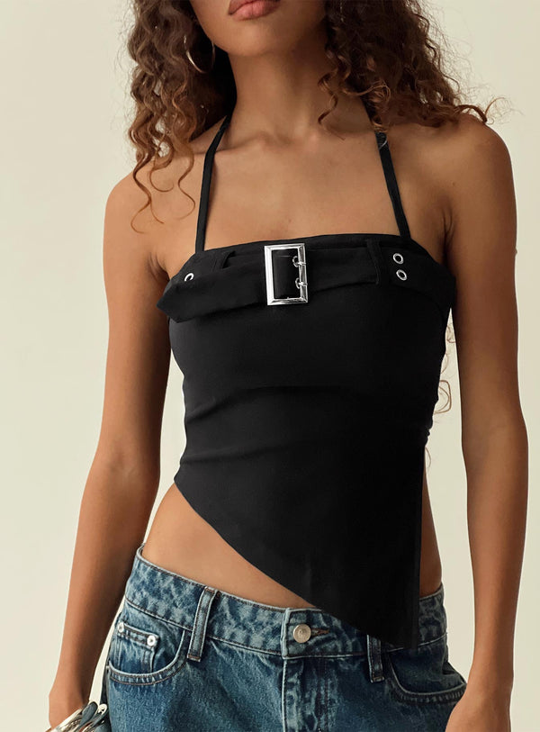 Lupita Halter Üst Siyah
