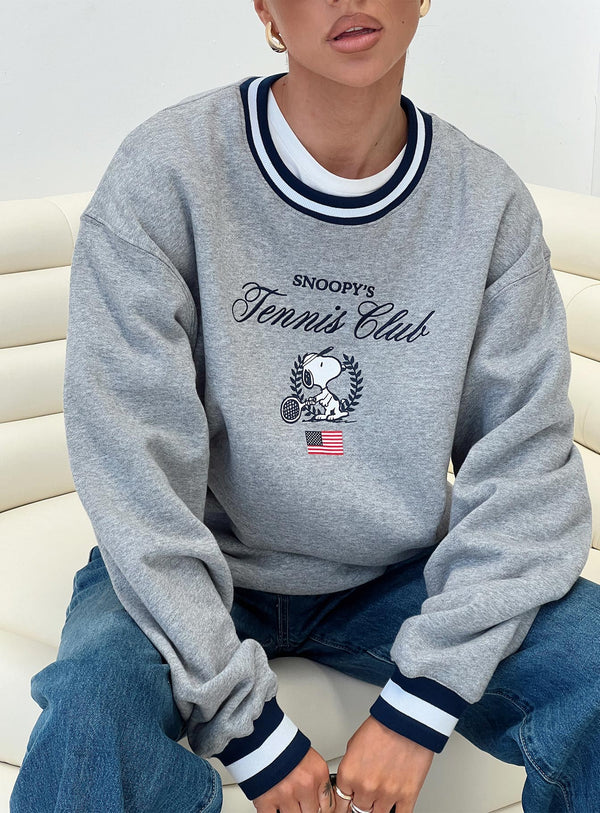 Snoopy Tenis Kulübü Kazak Gri