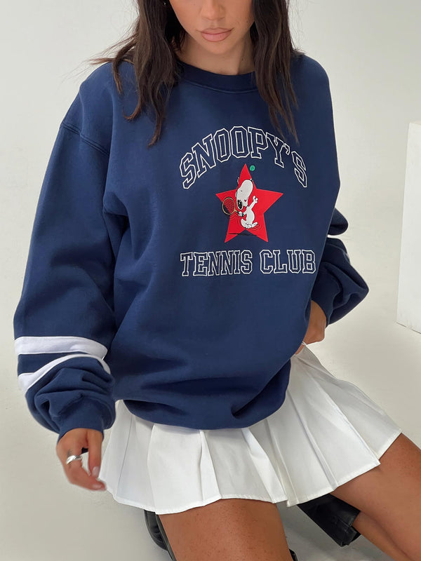 Snoopy Star Tenis Kulübü Kazak Lacivert
