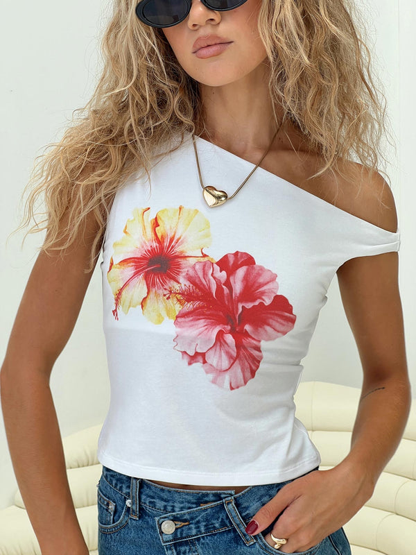 Edwardi Hibiscus Üst Beyaz