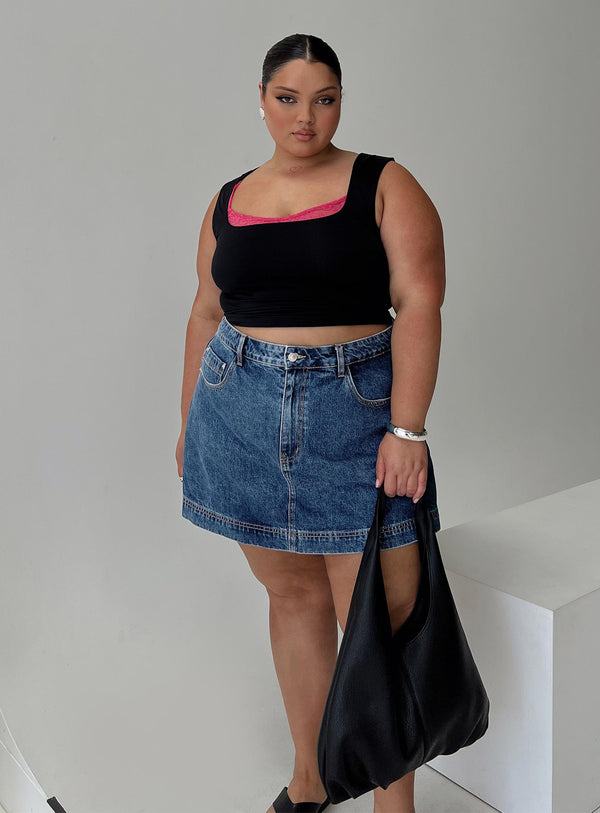 Gazelle Denim Skort Orta Yıkama Eğrisi