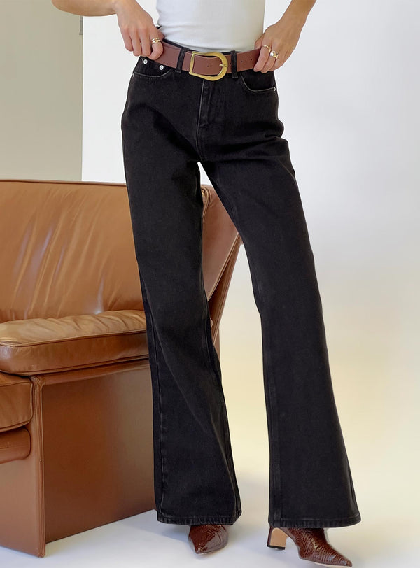 Maple Flare Jeans Yıkanmış Siyah