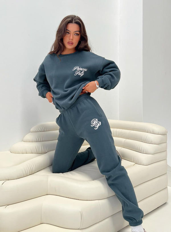 Princess Polly Eşofman Altı Lacivert / Beyaz