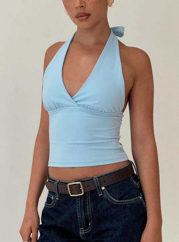 Whimsy Halter Üst Mavi