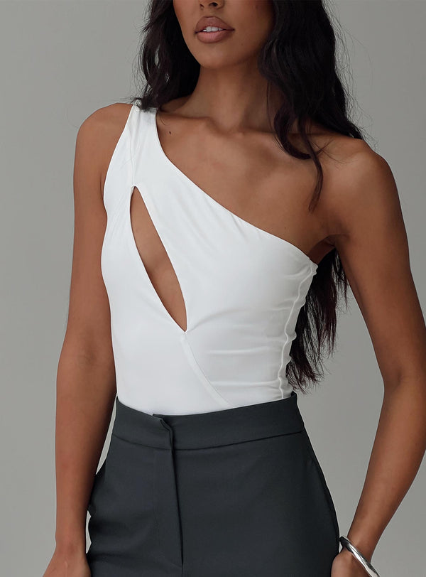 Gravin Cut Out Bodysuit Beyaz