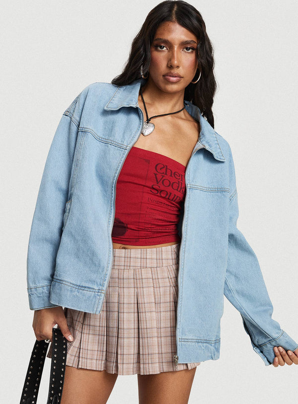 Goldsmith Denim Bomber Ceket Açık Yıkama
