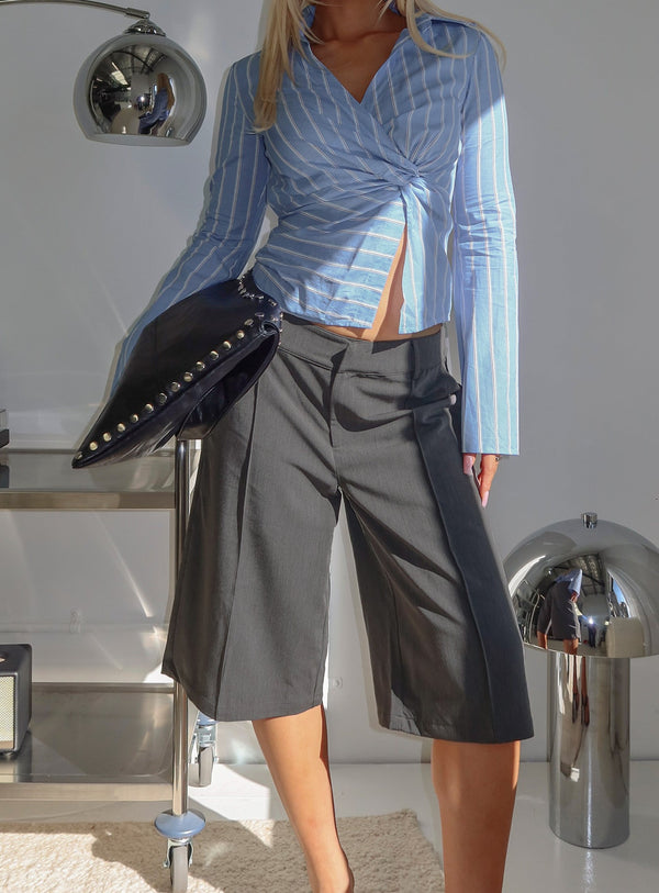Munro Tailored Longline Şort Gri