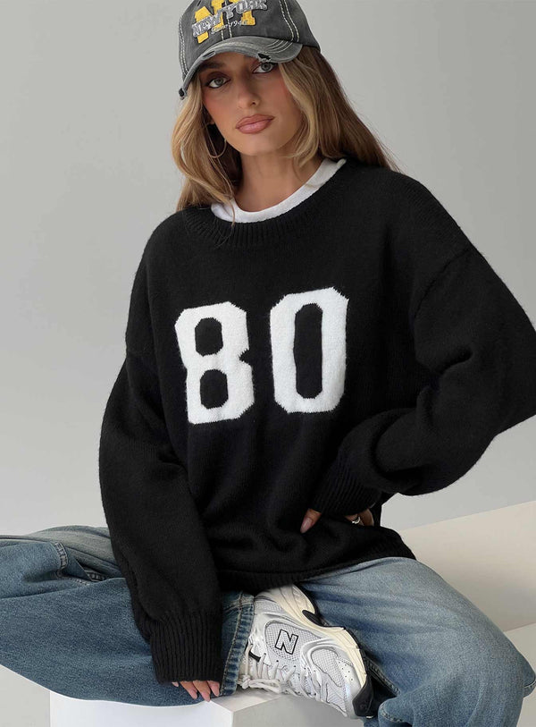 In Control Örgü Kazak Siyah