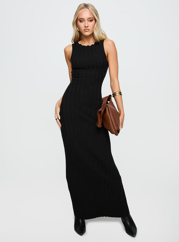 Harp Maxi Elbise Siyah