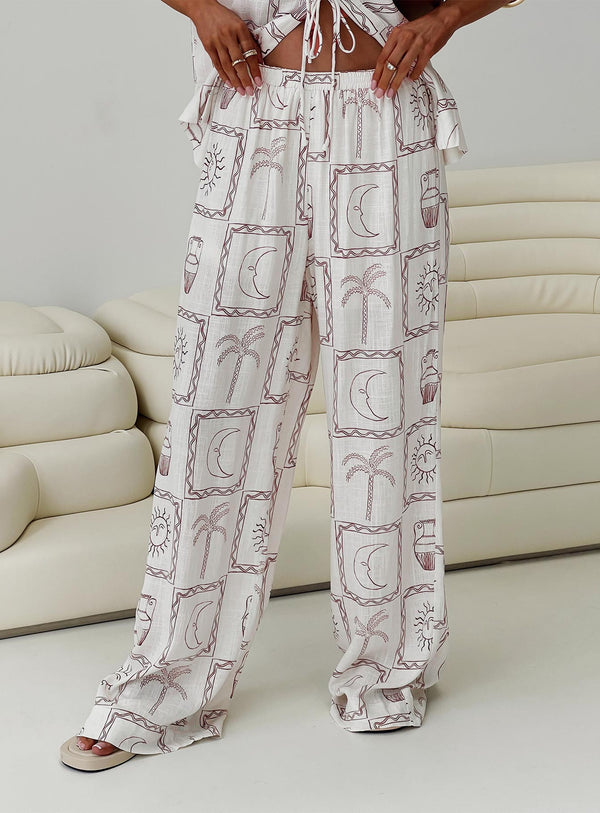 Sun Dream Pantolon Krem / Çok Renkli