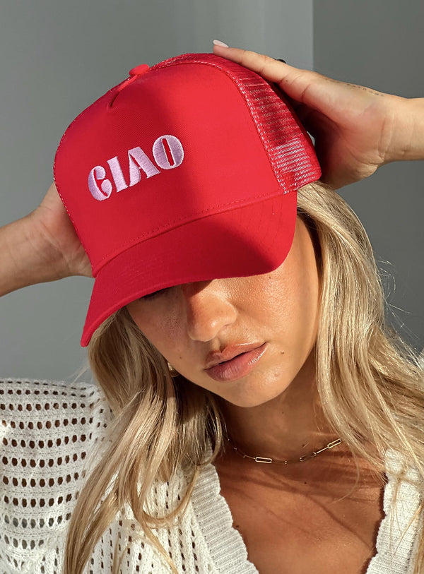 Ciao Trucker Şapka Kırmızı/Pembe