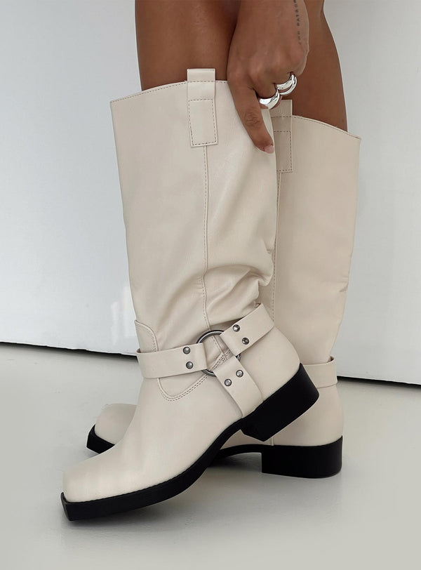 Wrecked Western Boots Krem