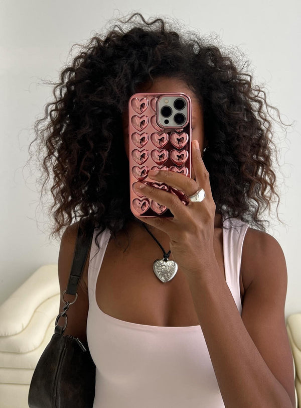 Valentina İphone Kılıfı Metalik Pembe