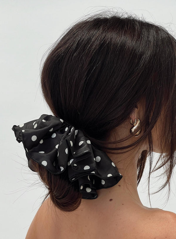 Yennifer Polka Scrunchie Siyah