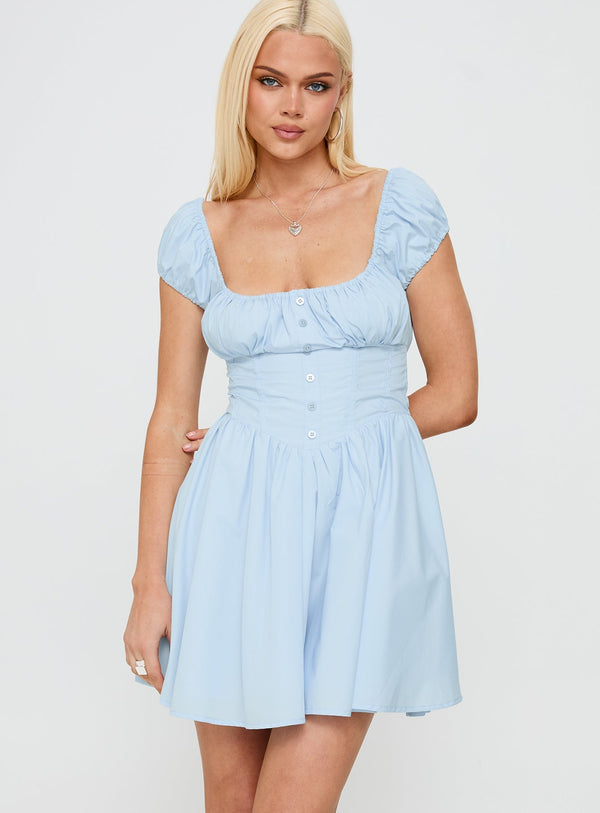 Christabelle Mini Elbise Mavi