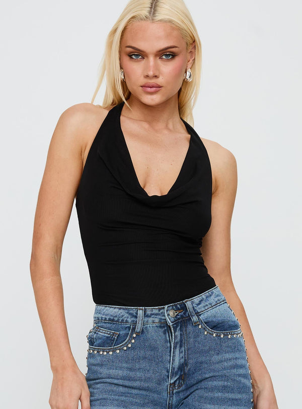 Raw Talent Kapüşonlu Yaka Bodysuit Siyah