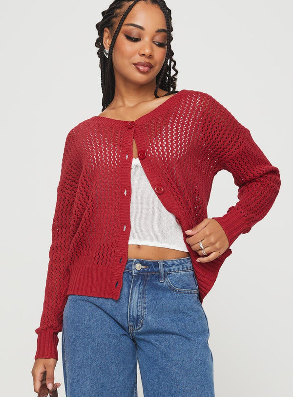 Galance Cardigan Kırmızı