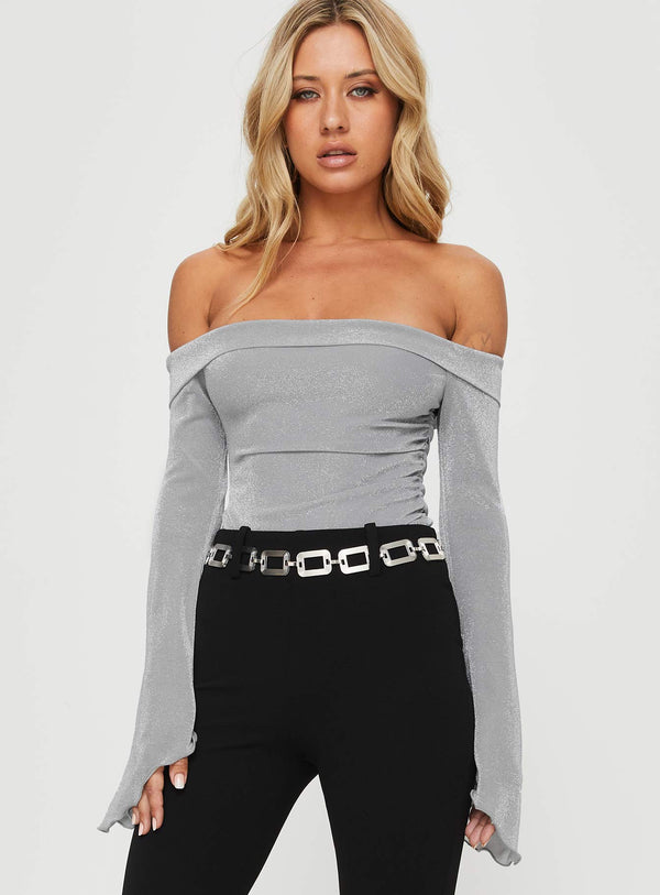 Tullo Omuzdan Bağlamalı Bodysuit Gri