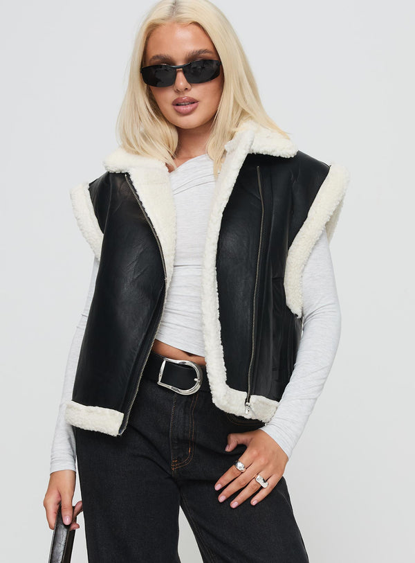 Tailer Shearling Yelek Siyah