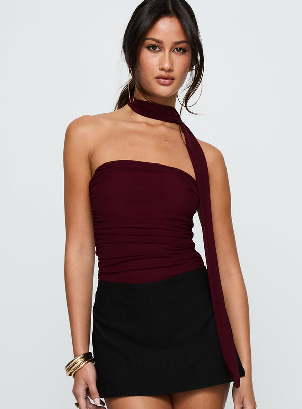 Sorelle Eşarp Bodysuit Bordo