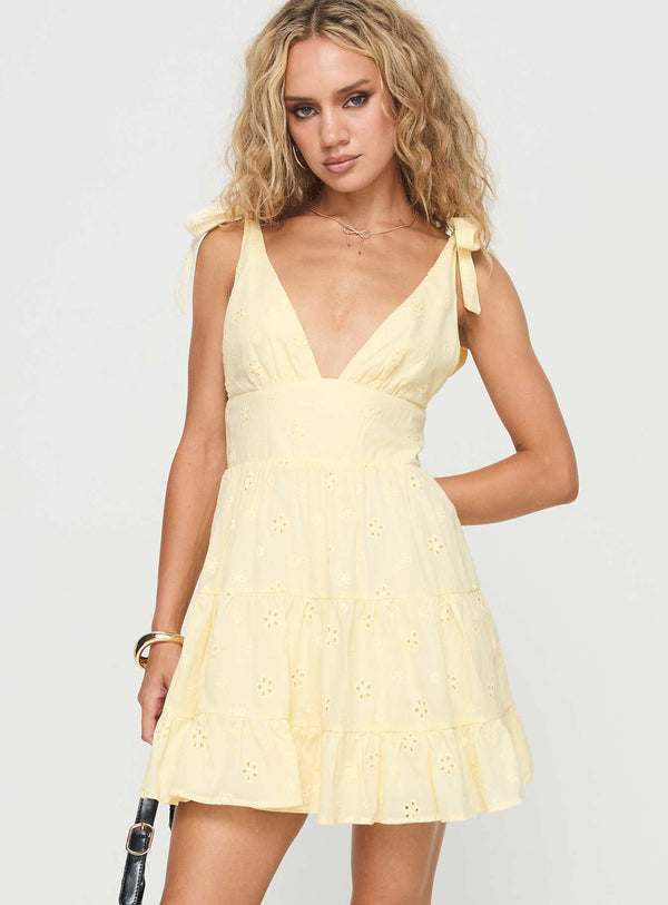 Galvis Mini Elbise Limon