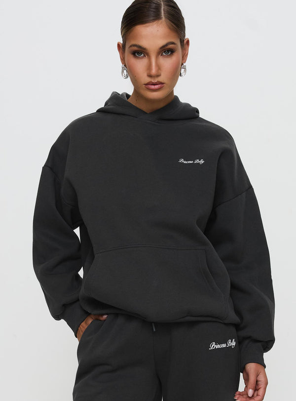 Prenses Polly Kapüşonlu Sweatshirt Bubble Script Gri