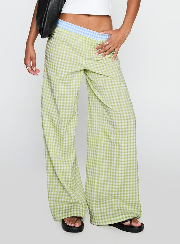 Neevie Geniş Paça Pantolon Yeşil