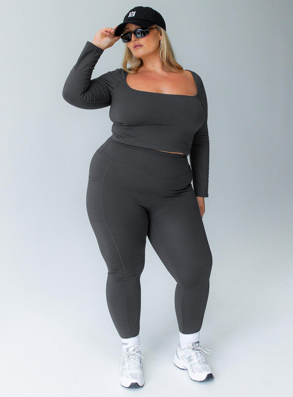 Unstoppable Activewear 7/8 Tayt Gri Eğri