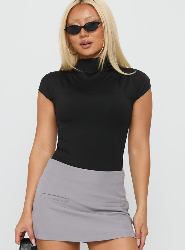 Cailie Balıkçı Yaka Bodysuit Siyah