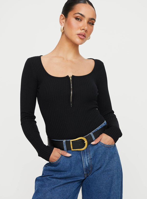 Zuma Uzun Kollu Bodysuit Siyah