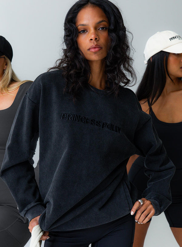 Fearlessness Activewear Yuvarlak Yaka Sweatshirt Siyah