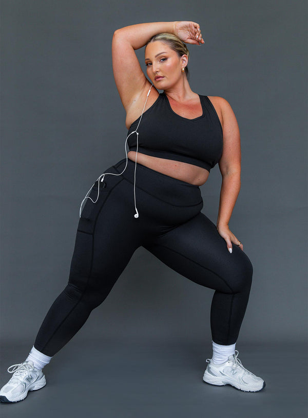 Achieve Activewear Tayt Siyah Eğri