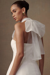 Maryam Tül Fiyonklu Mini Elbise - Beyaz