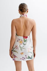 Lynelle Yüksek Yaka Mini Elbise - Bella Rosa Desen