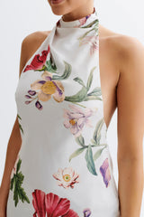 Lynelle Yüksek Yaka Mini Elbise - Bella Rosa Desen