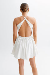Carolina Pamuklu Askılı Mini Elbise - Beyaz
