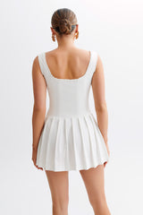 Donna Cotton Dantelli Mini Elbise - Beyaz