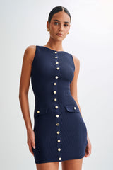 Sawyer Örgü Mini Elbise - Lacivert