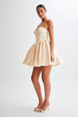 Hollie Yapılı Korse Mini Elbise - Altın