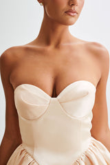 Hollie Yapılı Korse Mini Elbise - Altın