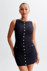 Sawyer Örgü Mini Elbise - Kömür