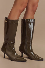 Astra Patent Suni Deri Tokalı Bot - Haki